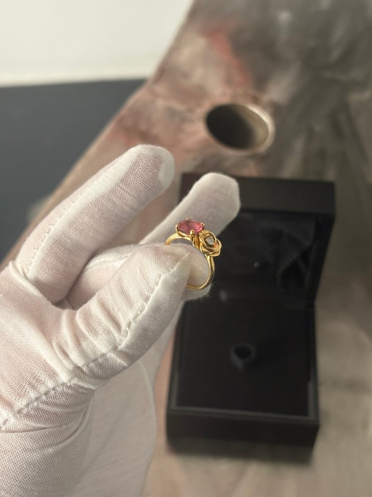 Piaget - 戒指 - Piaget Rose - 18 克拉 玫瑰金 - 4.23ct. tw. 電氣石 - 鉆石 #1.0