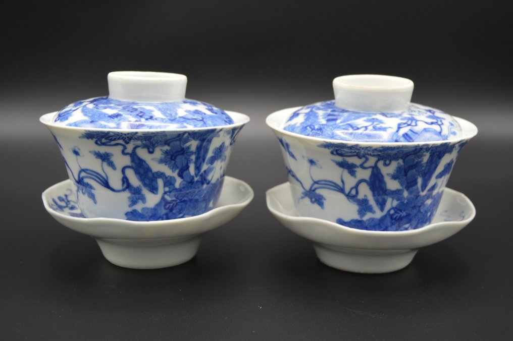 茶碗 (2) - 瓷器 - 一套两只盖碗 #1.0