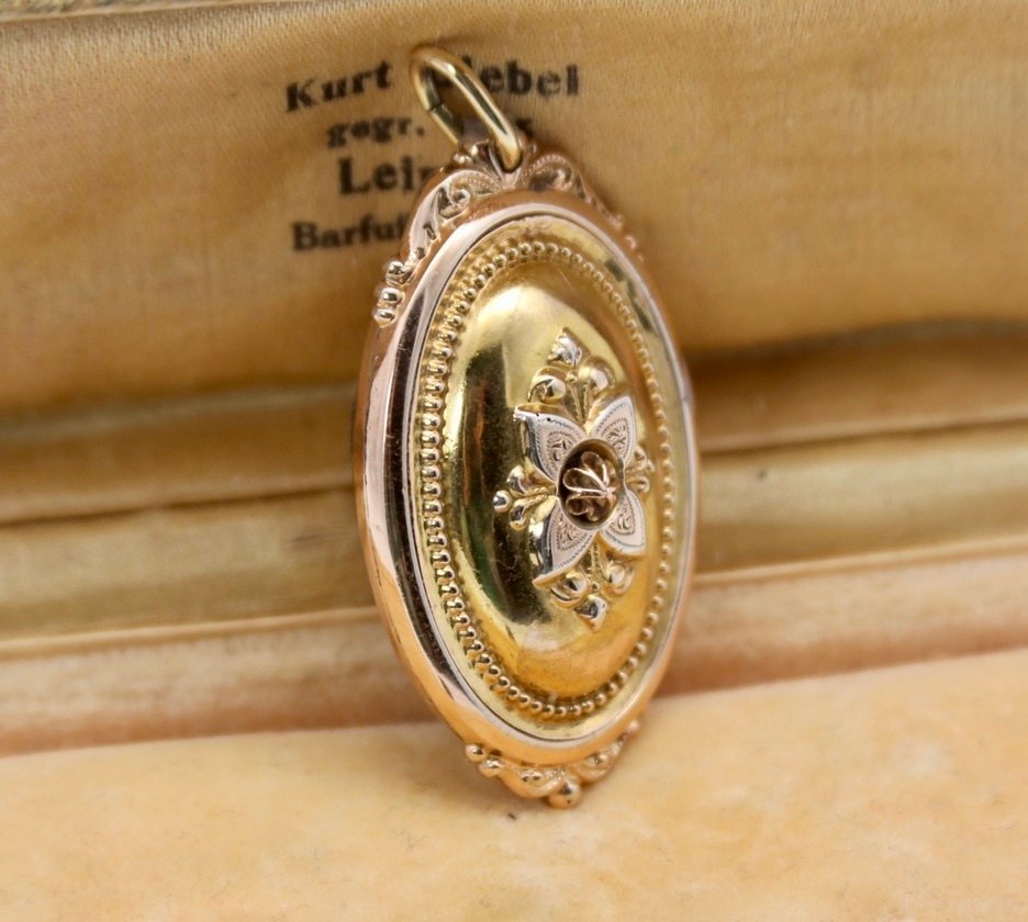 Handmade - Médaillon - 18 carats Gold-filled, Or jaune, Photo locket extra large - Vers 1880/1900 victorien #1.0