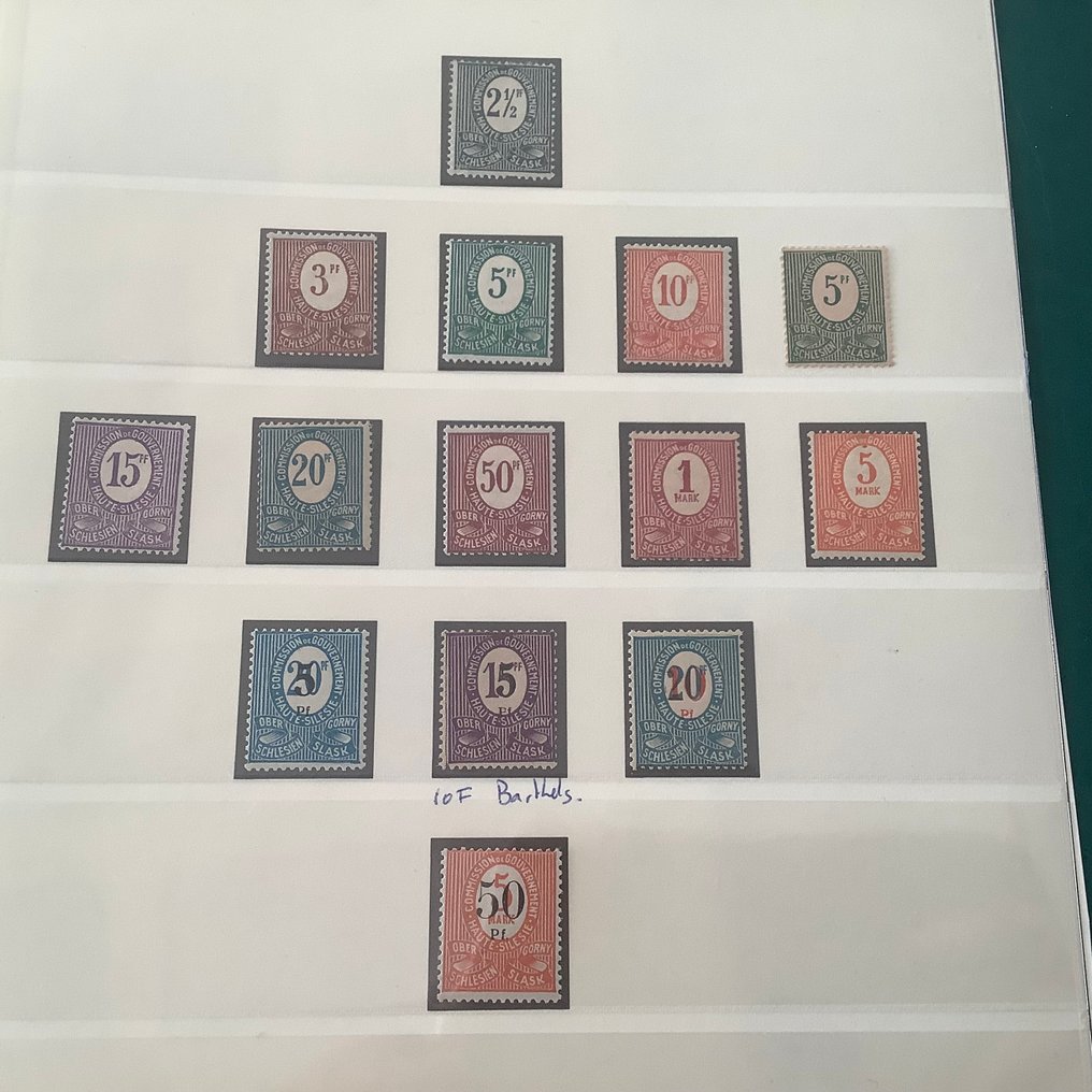 Γερμανική Αυτοκρατορία 1920 - Oberschlesien: όμορφη συλλογή σε φύλλα άλμπουμ. - Michel #3.2