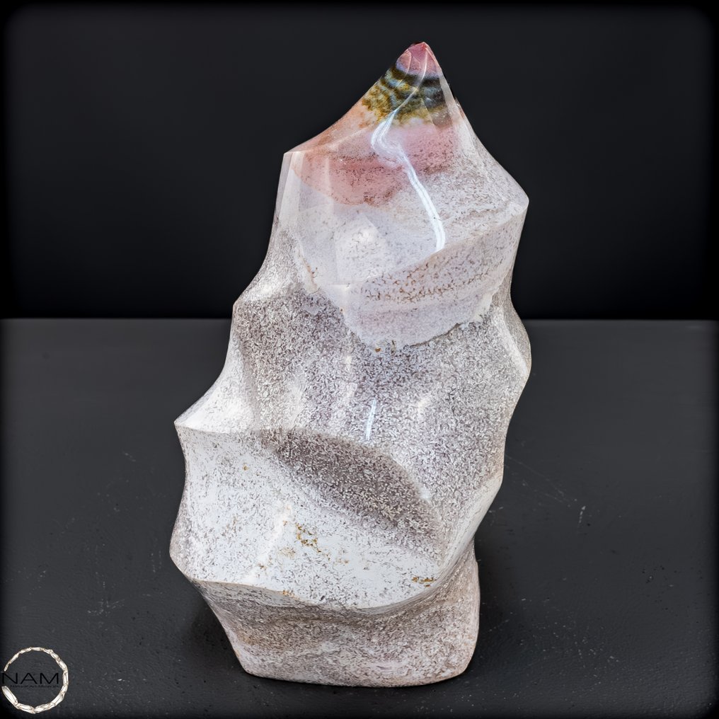 Ágata de chama com bandas – Elegância suave em forma fluida Flame- 1884.65 g #1.0