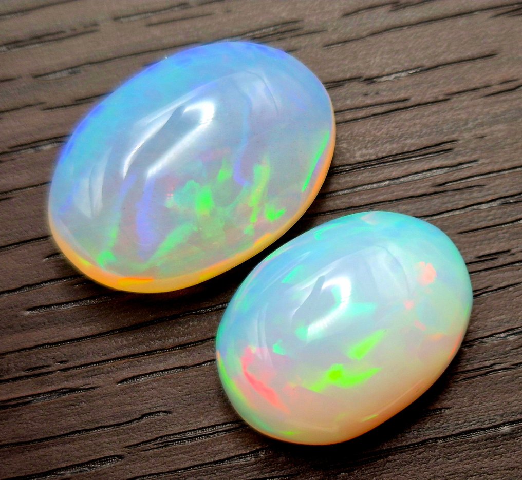 Opale Welo AAA+++ 27,25 carate de calitate superioară Lustruit - Înălțime: 40 mm - Lățime: 29 mm- 5.45 g - (2) #3.2