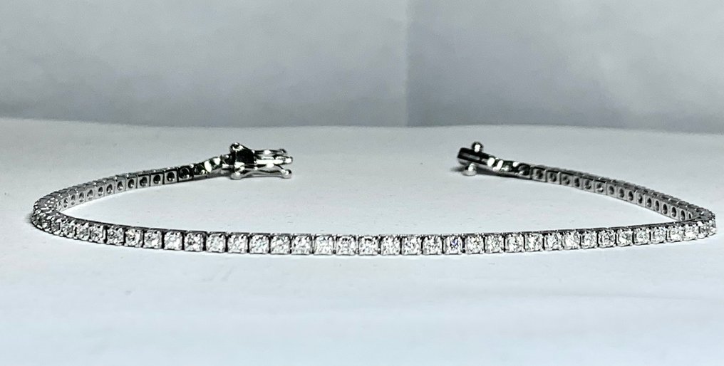 Pala Diamond - 网球手链 - 18K包金 白金 - 2.40ct. tw. 钻石 (天然) - 精彩的网球手链 #3.2