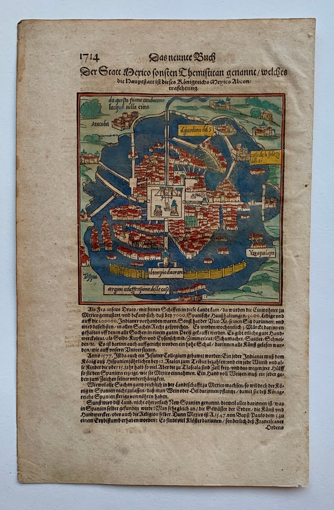 Mexico - Mexico City; Sebastian Münster - Der Statt Mexico sonsten Themistitan genannt / welches die Hauptstatt  ist dieses Königreichs Mexico - 1581-1600 #1.0