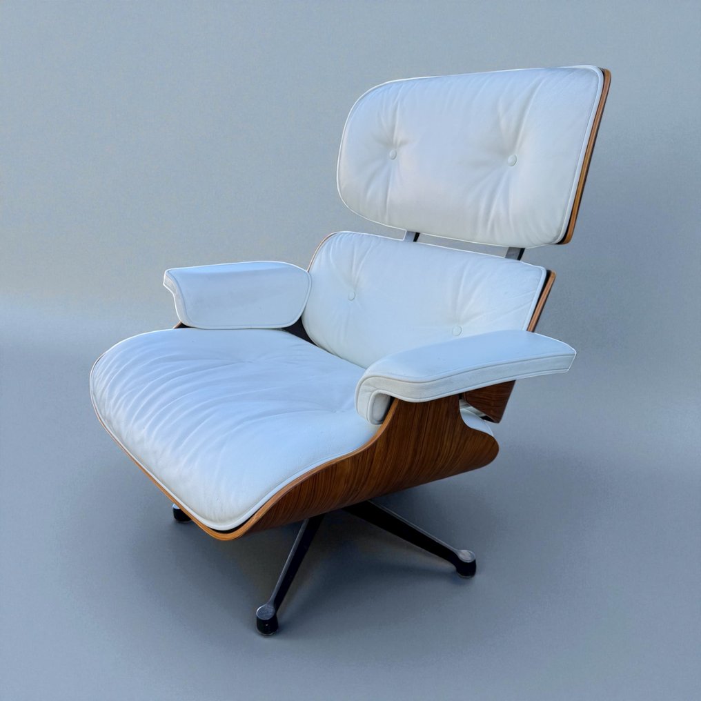 Vitra - Charles & Ray Eames - 安乐椅 - 670休闲躺椅 - 皮革, 蔷薇木 #1.0