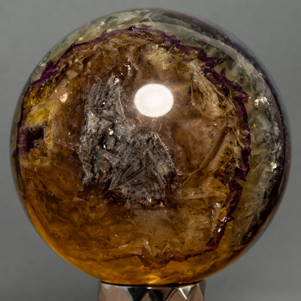 Fluorite Fine polished large AAA multicolor fluorite sphere - Height: 10.6 cm - Width: 10.6 cm- 1920 g #1.0