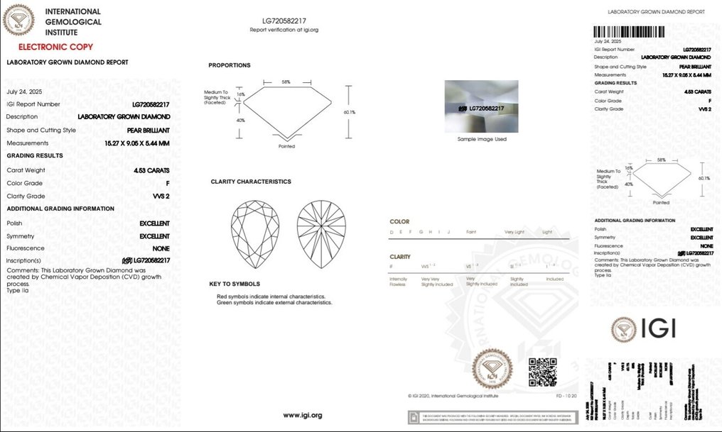 Ei pohjahintaa - Sormus - 18 kt. Valkokulta -  4.87ct. tw. Timantti (Laboratoriossa kasvatettu) - Timantti #3.2