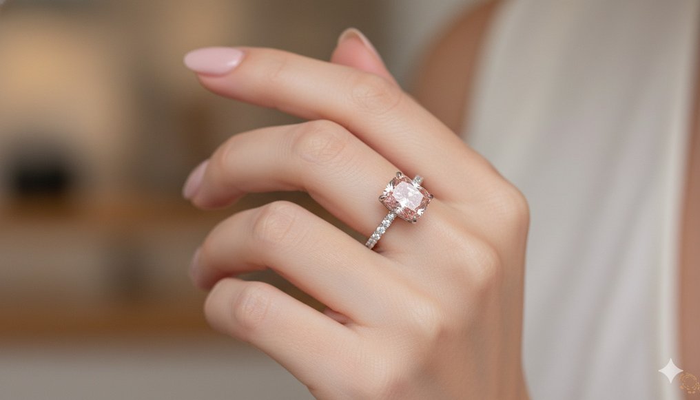 Ring - 18 kraat Hvidguld - 2.46ct. tw. Lyserød Diamant (Laboratoriedyrket diamant i fancy farver) - Diamant #3.2