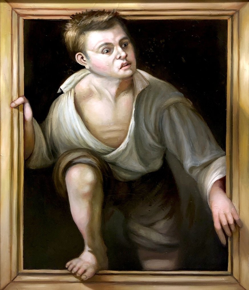 European School (XX) - Fleeing from the Critics (After a painting by Pere Borrell del Caso) - XL #1.0