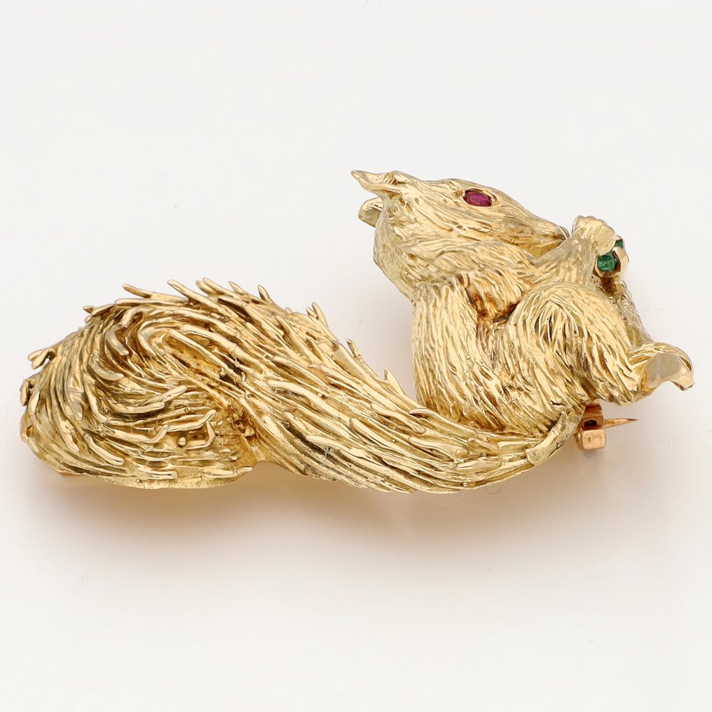 胸针 - 14K包金 黄金 - Robijn & Smaragd #3.2