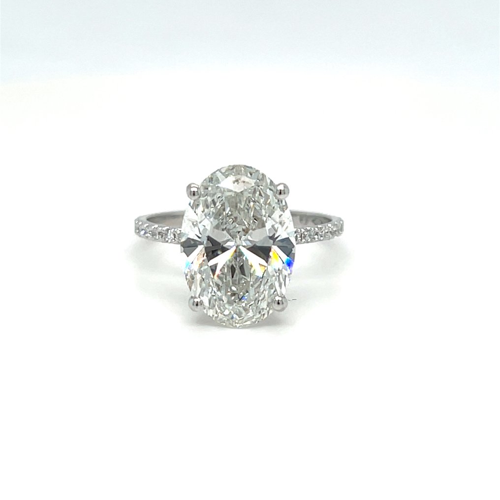 χωρίς τιμή ασφαλείας - Δαχτυλίδι - 14 καράτια Λευκός χρυσός - 5.37ct. tw. Διαμάντι (Εργαστηριακής καλλιέργειας) - Διαμάντι #1.0