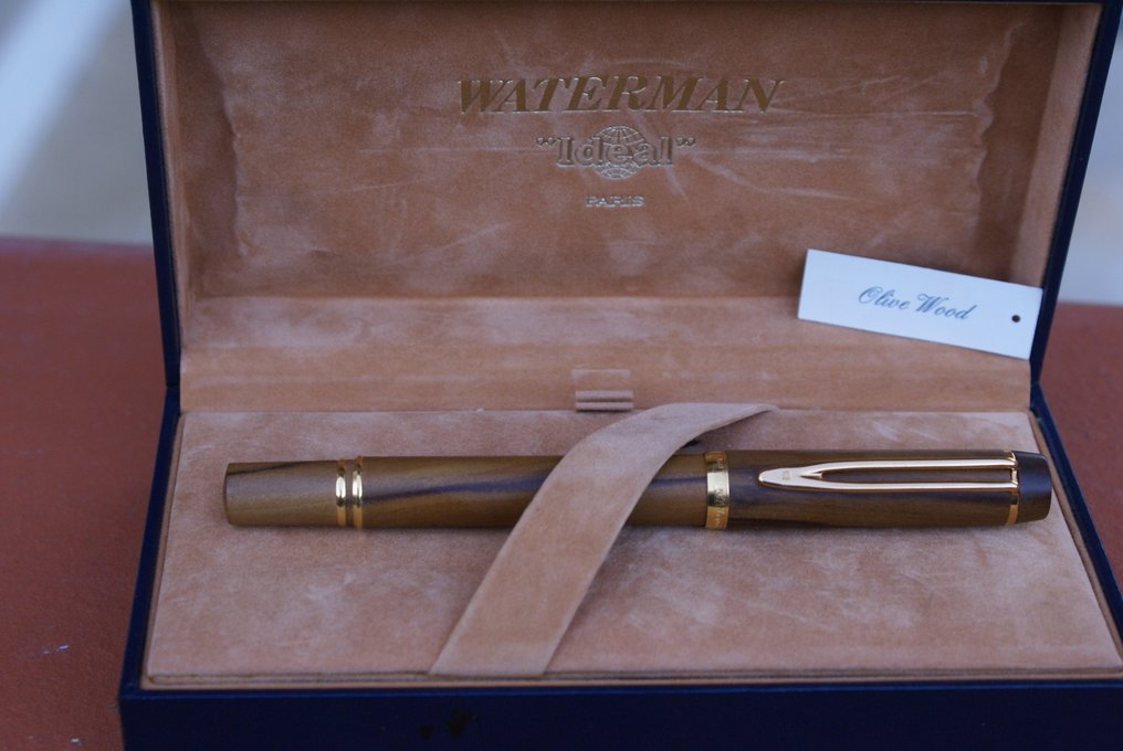 Merveilleux et Rare collector stylo plume 18 kts Waterman MAN 100 en bois d'olivier - 钢笔 #1.0