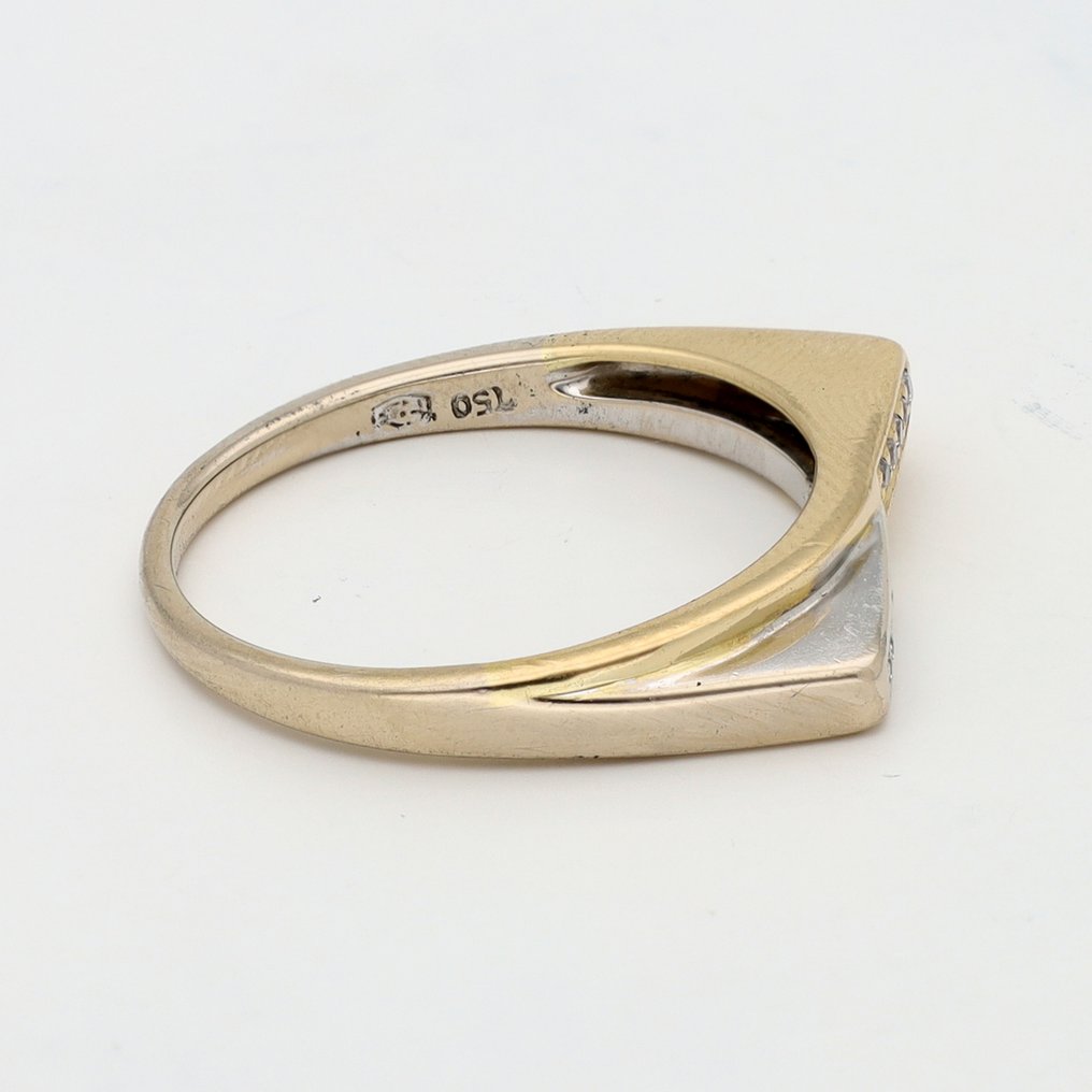 戒指 - 18K包金 黄金, 白金 钻石 (天然) #4.3