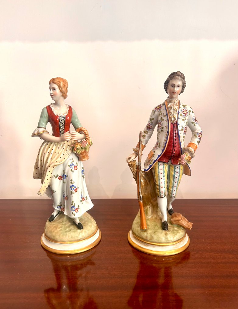 Capodimonte - Αγαλματίδιο μινιατούρα - Coppia di Nobili (2) - Πορσελάνη #2.1