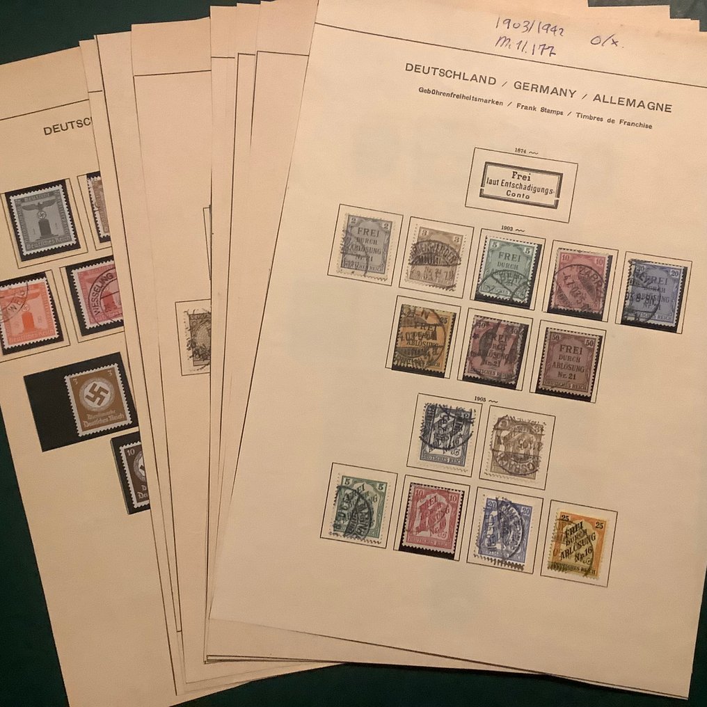 Γερμανική Αυτοκρατορία 1903/1942 - Ολοκληρωμένη συλλογή υπηρεσιών σε σελίδες άλμπουμ. - Michel 1/177 #1.0
