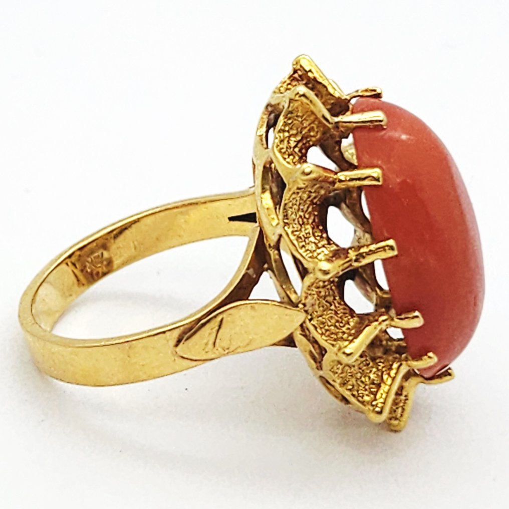 Ring - 18 kt Gelbgold - 5.00ct. tw. Koralle #1.0