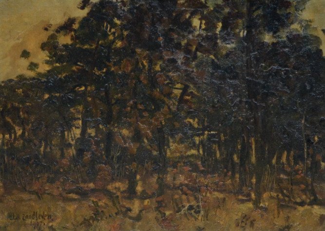 Jan Adam Zandleven (1868-1923), ex-Christie's - Studie van Berkenbomen (Study of birch trees) #1.0
