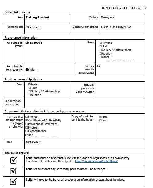 维京时代 黄铜色 叮当吊坠 - 59 mm  (没有保留价) #3.2