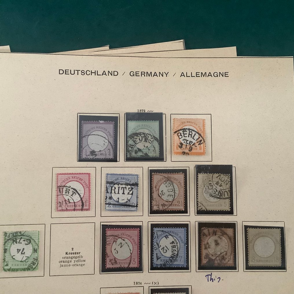 Impero tedesco 1872/1918 - Bellissima collezione di Reich su fogli di album con bei parti di Brutschields. - Michel 1/104 #3.2