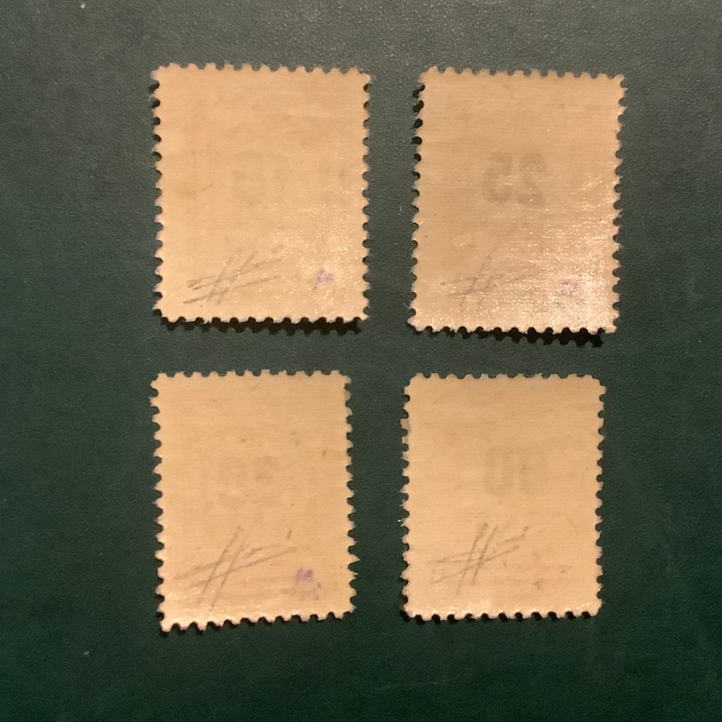 Memel 1923 - Green print with photo certificate Sorani - Michel 234/237 I #3.2