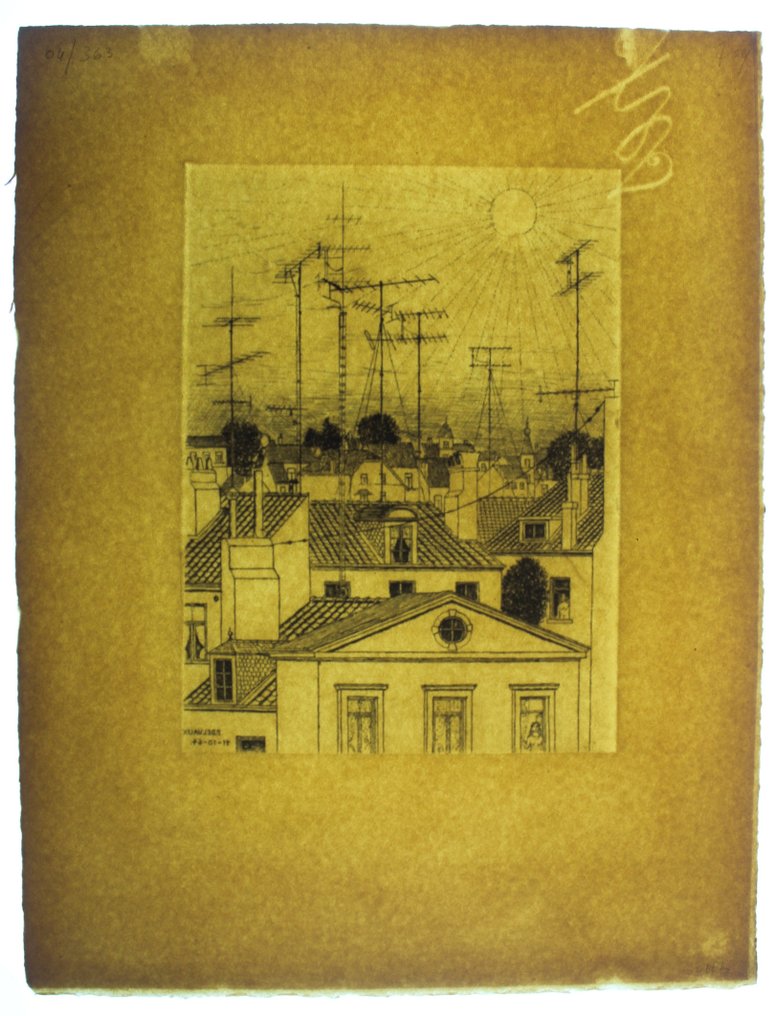 Paul Delvaux (1897 -1994) - The Roofs of Bussels - 1964 #3.2