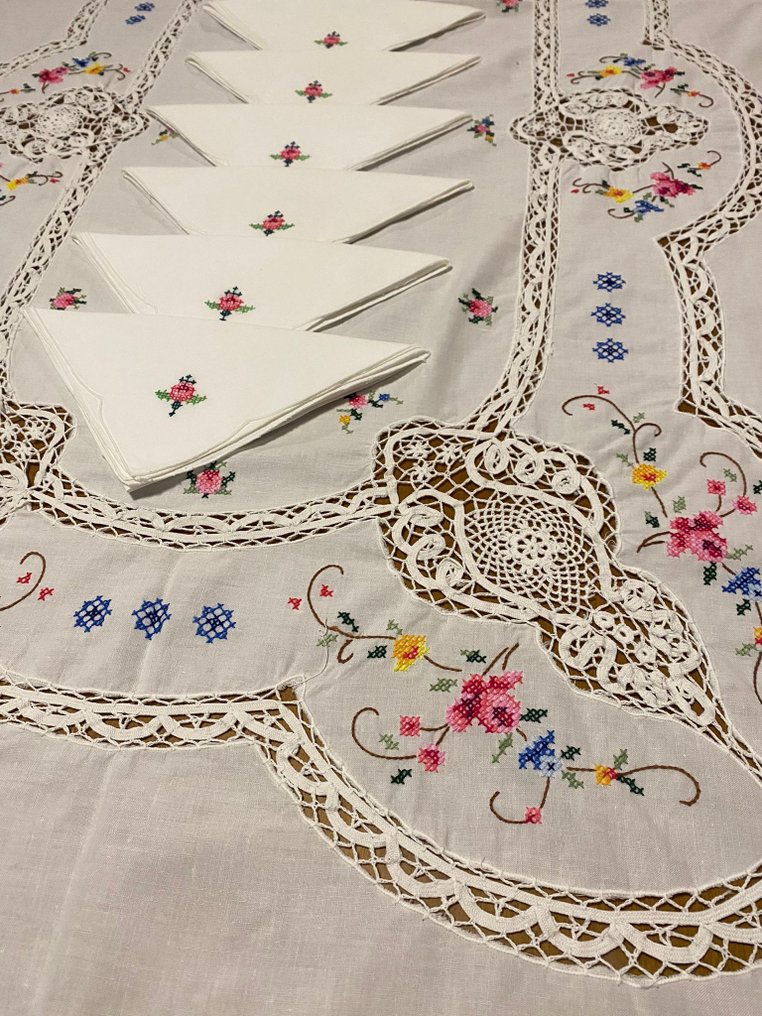 Tablecloth  - 254 cm - 160 cm - Cross-stitch tablecloth #1.0
