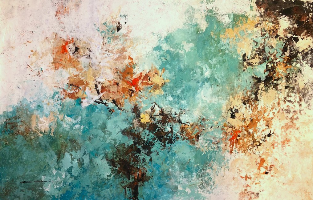 Dam Domido - Green abstraction stone - 150 x 95 cm #3.2