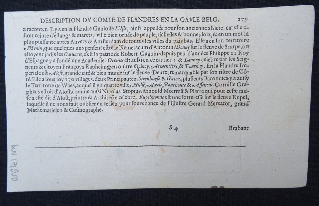 比利时 - 荷兰,布拉班特,北布拉班特,林堡,列日; P. Bertius / J. Hondius - Brabantia - 1601-1620 #4.3