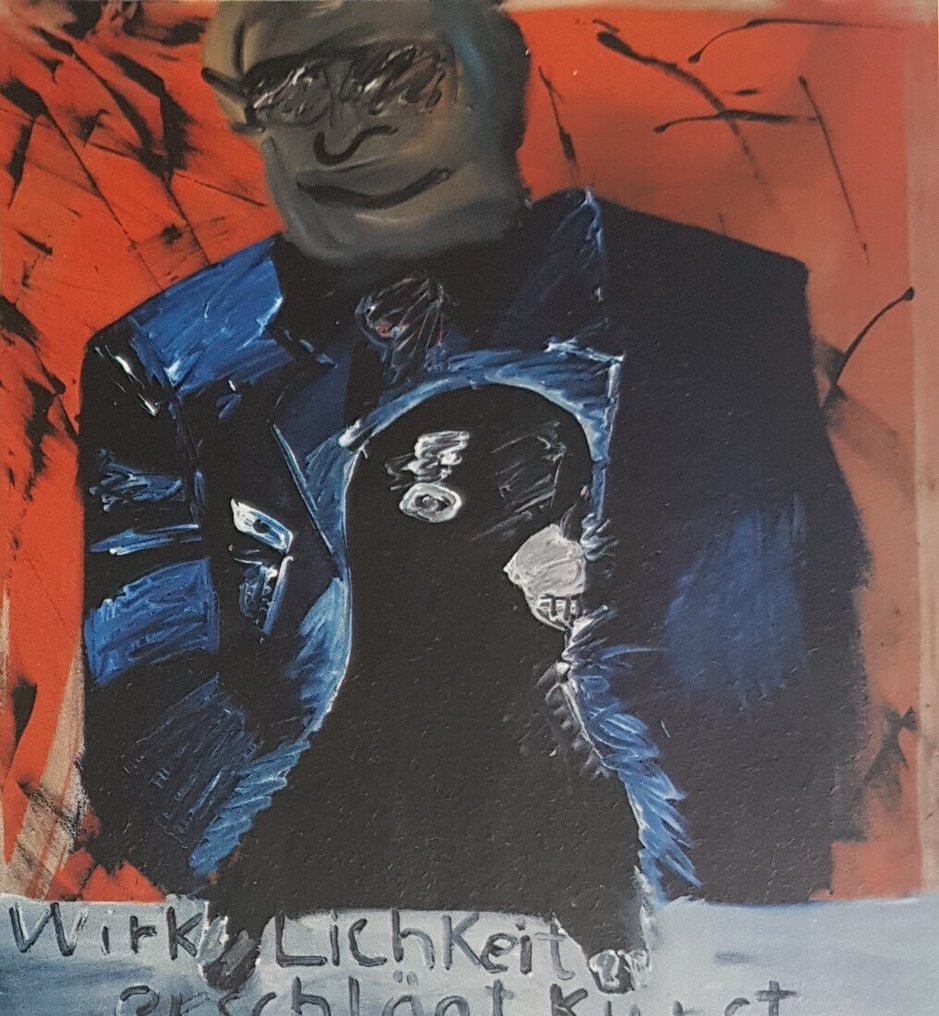 Signed; Albert Oehlen, Werner Buettner - 1 photo (signed from Albert Oehlen & Werner Büttner) & art-Magazin 08-2000 - 1984 #1.0