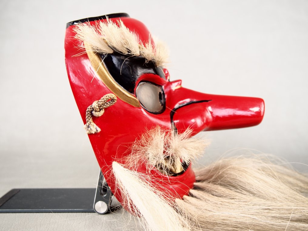 Mask - 好运,备中神乐天狗面, 木 #2.1