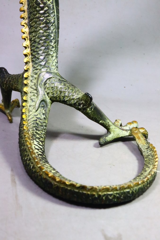 Bronz - Statuetă de dragon impunător în poziție verticală - Shōwa period (1926-1989) (Fără preț de rezervă) #3.2