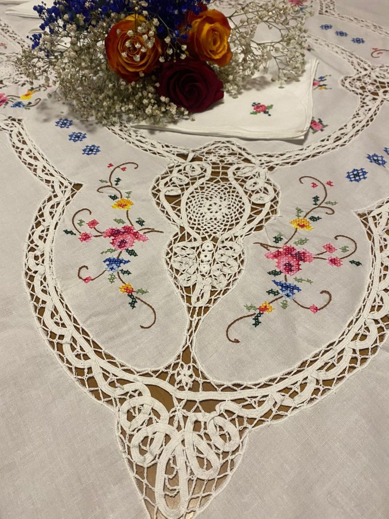 Tablecloth  - 254 cm - 160 cm - Cross-stitch tablecloth #3.2