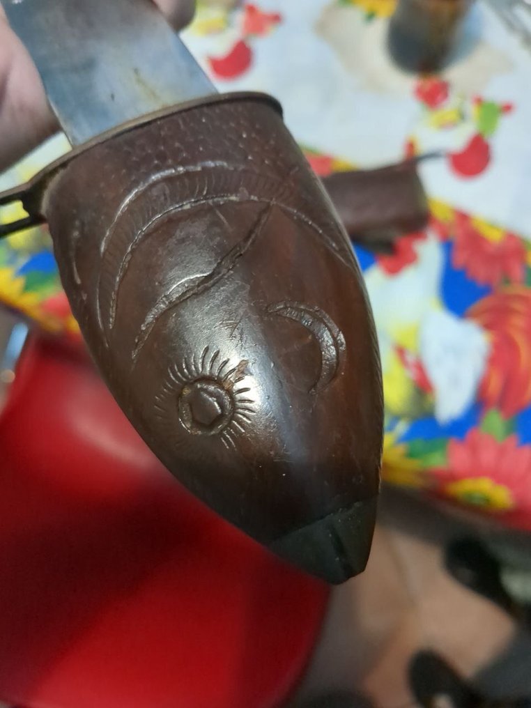 设置切肉工具：切肉刀和大叉子（meat carving） - 木, 黄铜, 钢 - 印度 - 未知的朝代名称 #1.0