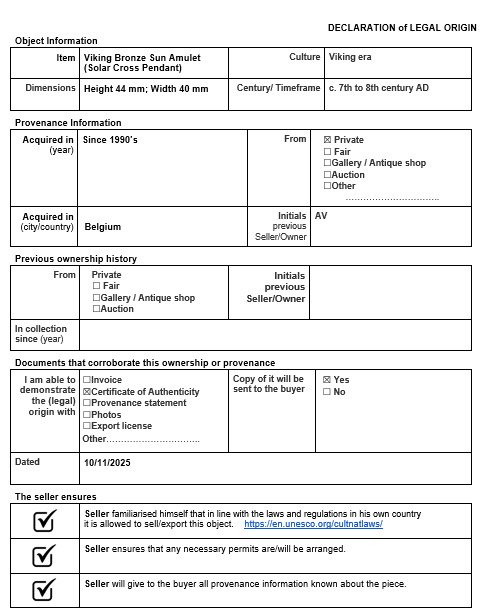 Εποχή των Βίκινγκς Μπρούντζος Όμορφο αυθεντικό φυλαχτό Ήλιου - Σελήνης - 42 mm  (χωρίς τιμή ασφαλείας) #3.2