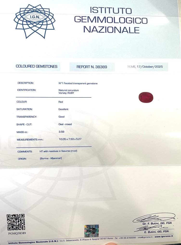 Δαχτυλίδι - 18 καράτια Λευκός χρυσός, Κίτρινο χρυσό Ρουμπίνι - Διαμάντι #2.1