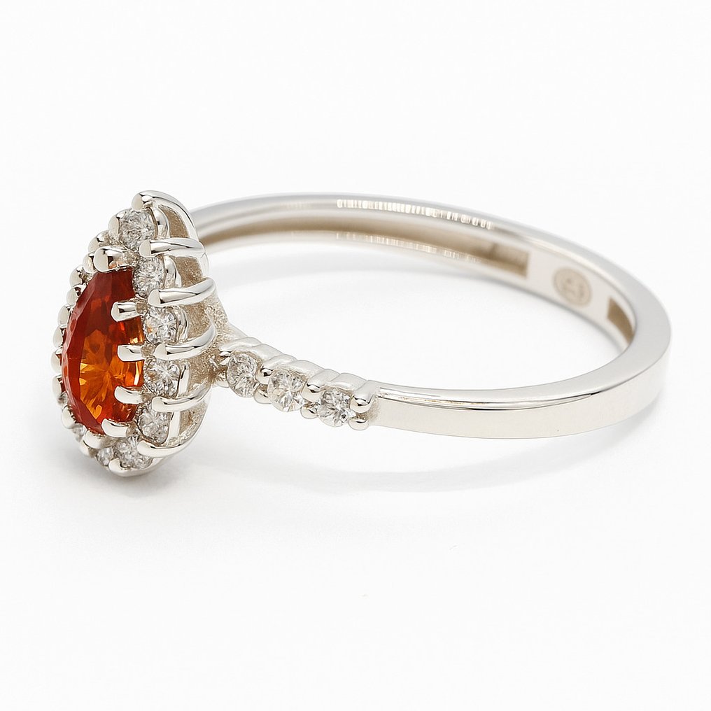 Sem preço de reserva - Anel Prata - 1.01ct. tw. Safira - Diamante #3.2