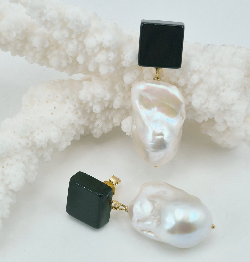 珍珠 - 銀, 鍍金 - 耳環 - PEFLE BAROCCHE ED ONICE #2.1