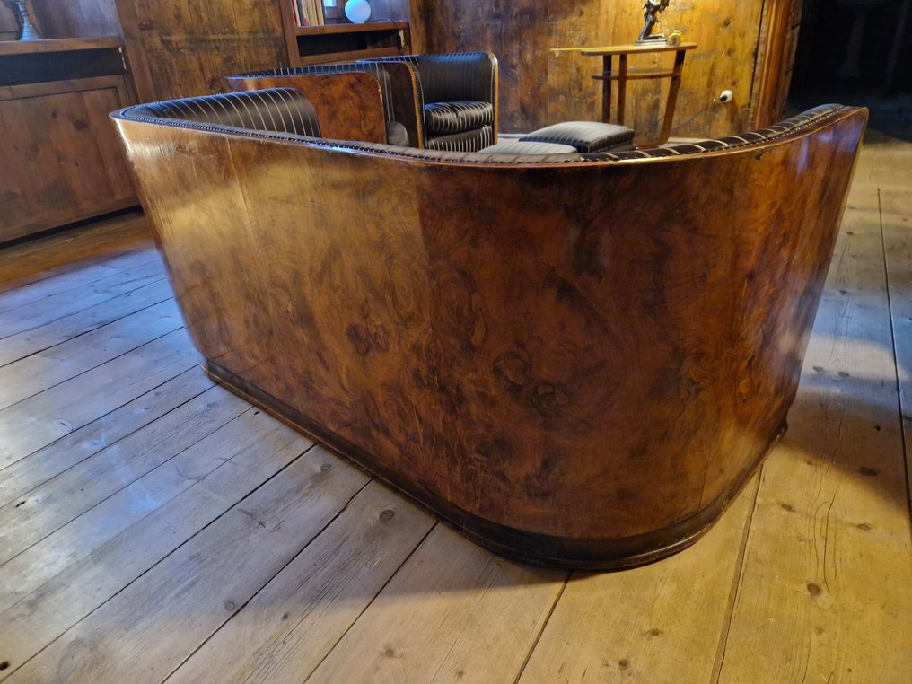 Sofa (5) - Burrwood - Originalt Art Déco stuesett. #1.0