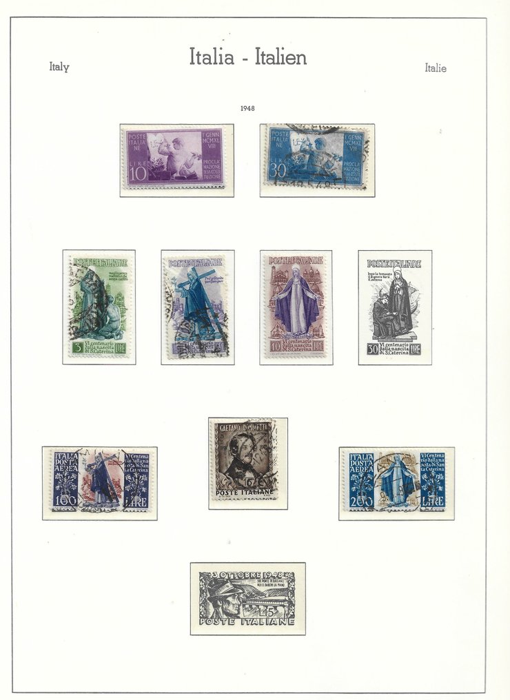 Olaszország 1946/1969 - Lenyűgöző értékes gyűjtemény, magas teljességi fokkal a Leuchtturm preprinted sheets segítségével. #2.1