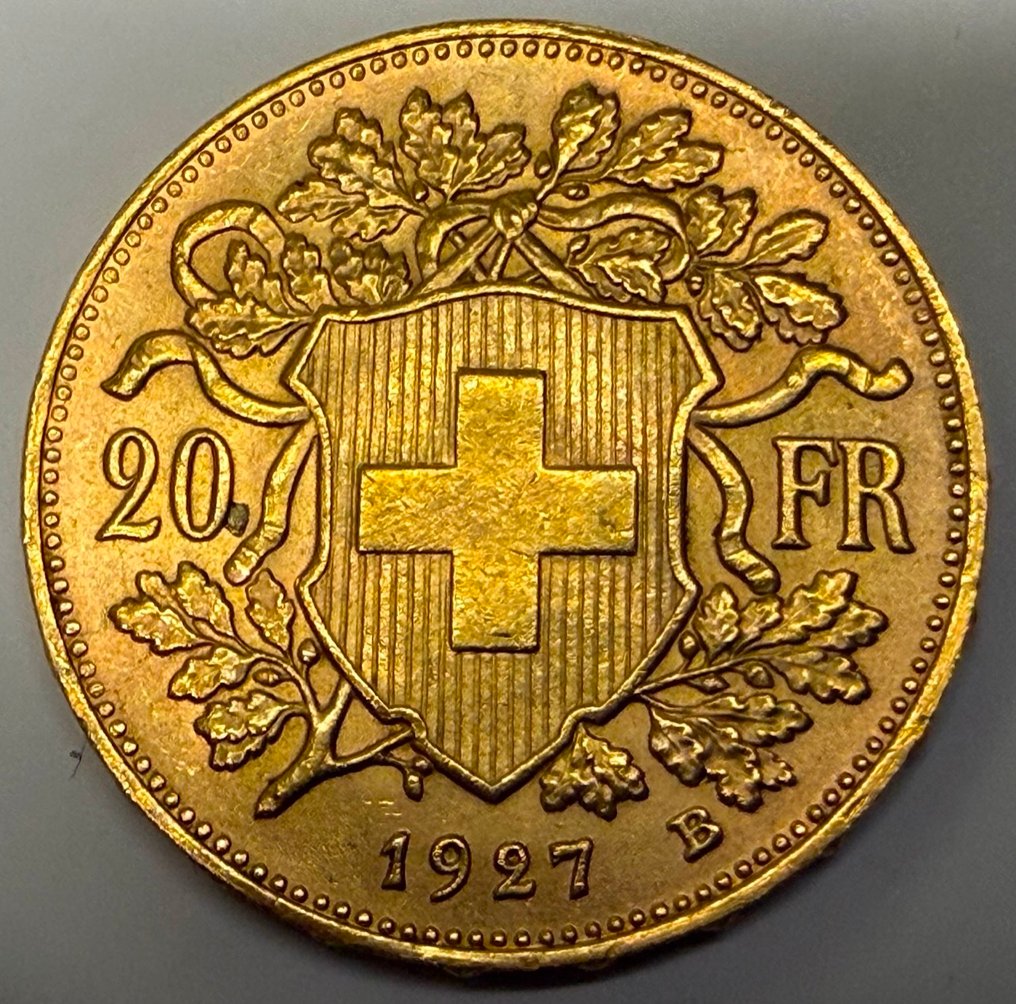 Zwitserland. 20 Francs 1927 Oro/Gold Helvetia  (Zonder minimumprijs) #1.0