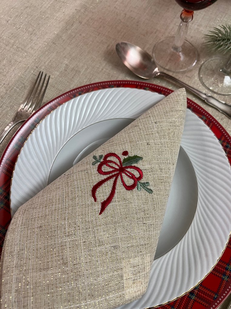 Complete Christmas tablecloth set for 24 seats + napkins for large tables - Tablecloth  - 355 cm - 140 cm #2.1