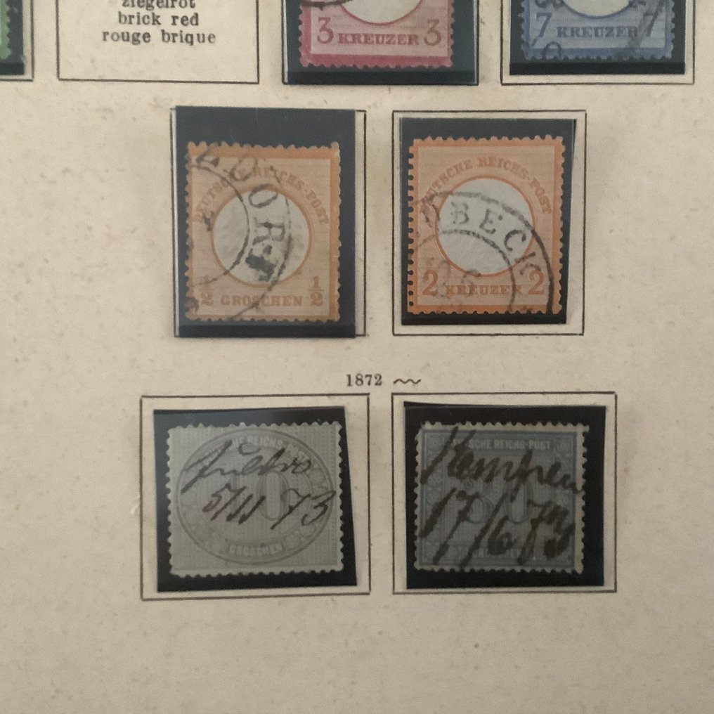 Impero tedesco 1872/1918 - Bellissima collezione di Reich su fogli di album con bei parti di Brutschields. - Michel 1/104 #2.1