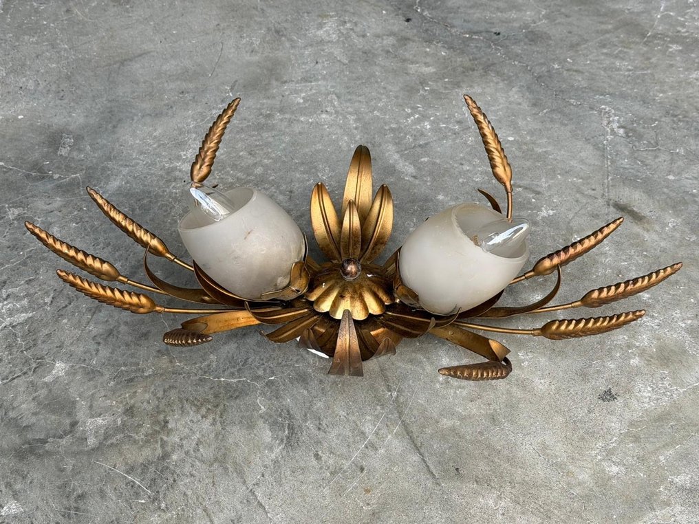 paoletti - Fali lámpatest - Fém, Üveg - Fém applikáció dorat anyagban #4.3