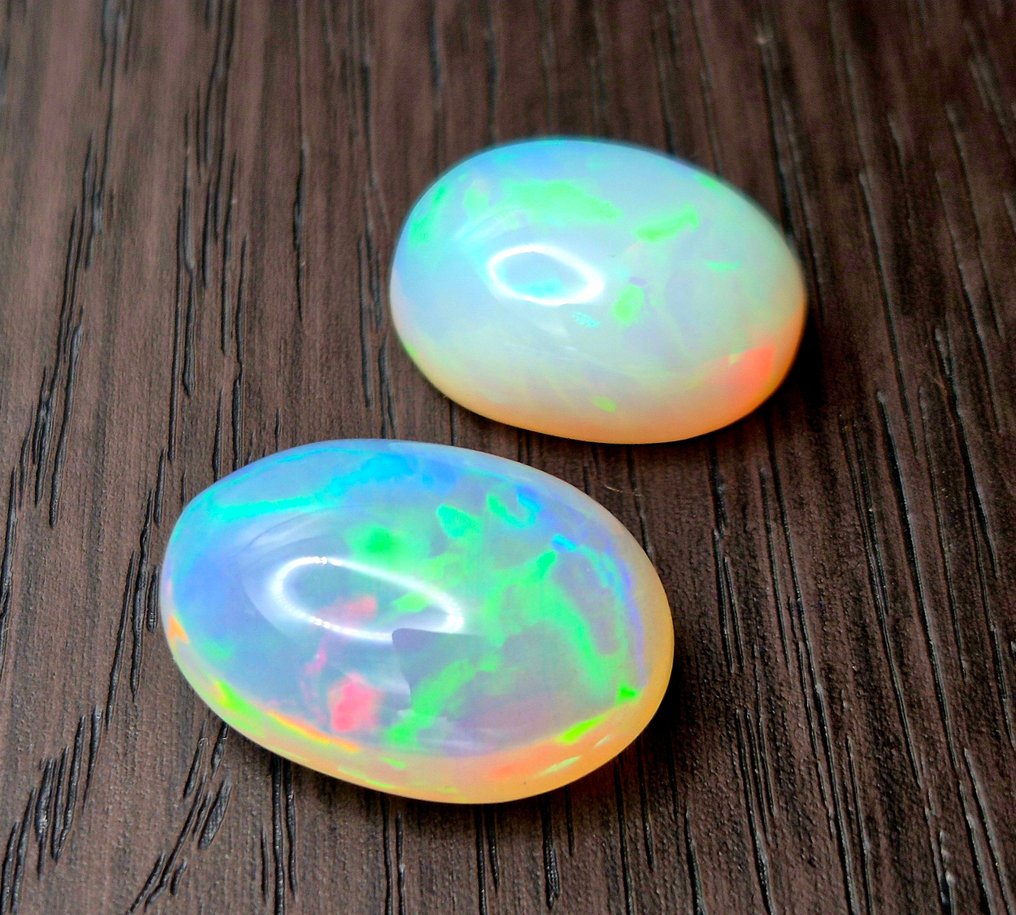 Opale Welo AAA+++ 27,25 carate de calitate superioară Lustruit - Înălțime: 40 mm - Lățime: 29 mm- 5.45 g - (2) #2.1