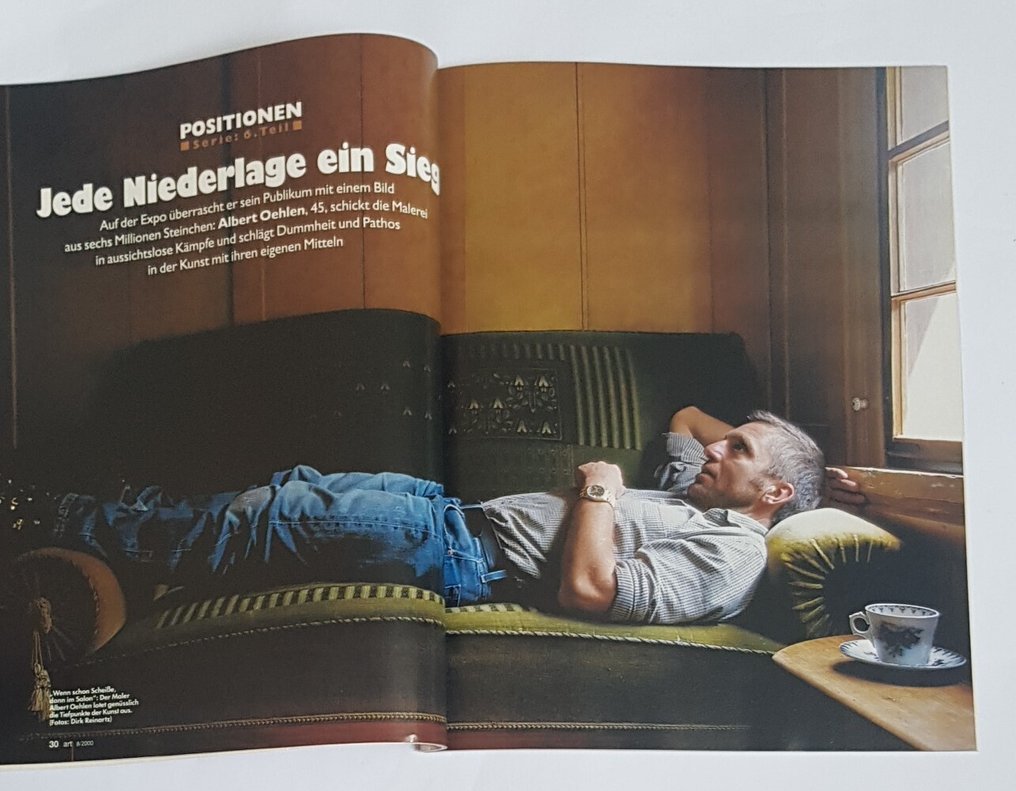 Signed; Albert Oehlen - 1 unique (Collage signed from Albert Oehlen) & art-Magazin 08-2000 - 1990 #4.3