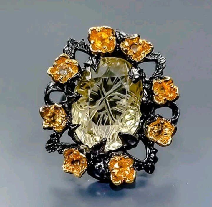 Sem preço de reserva - Anel Argento 925, revestido de ródio e ouro - Gemma Naturale Quarzo #3.2