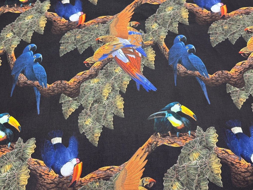 奇幻热带森林——带鹦鹉和巨嘴鸟的家居棉布 - 室內裝潢織物 - 2.5 m - 2.8 m #3.2