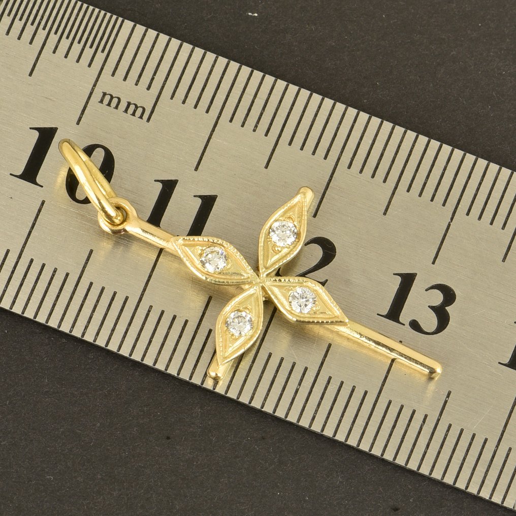 墜飾 - 14 克拉 黃金 鉆石 (天然)  #4.3