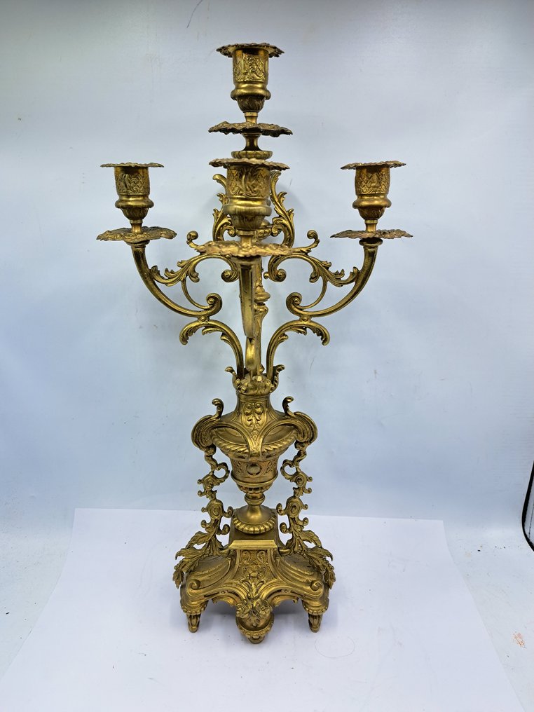 Candelabrum Five points - Gilt bronze - Bronze candelabrum 3.4 kg #1.0