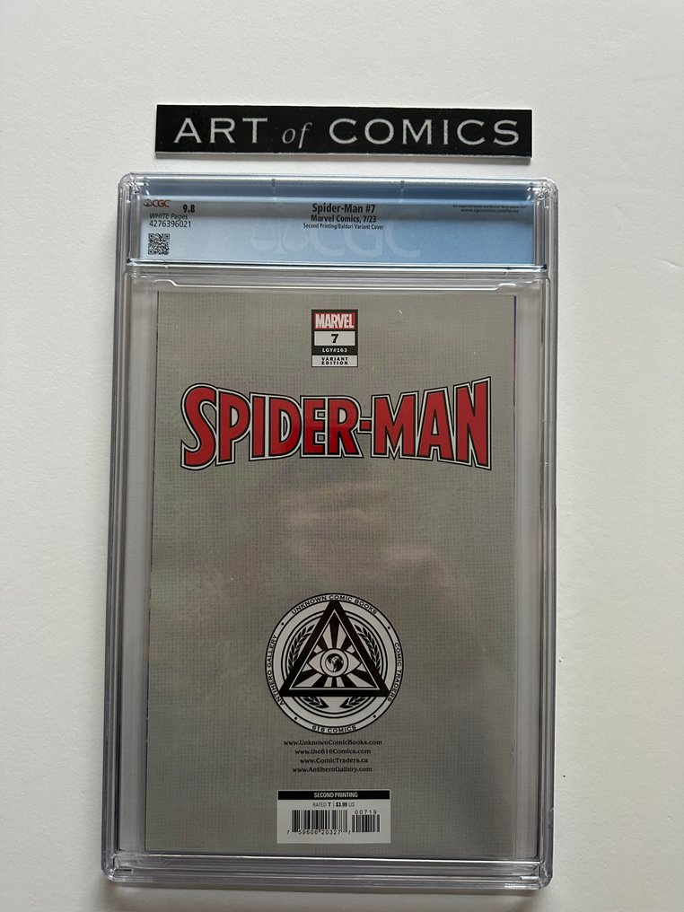 Spider-Man (Vol. 3) #7 - Rare 2nd printing Baldari variant - CGC 9.8 - 1st Appearance Spider-Boy - 1 Graded comic - Første udgave - 2023 #1.0